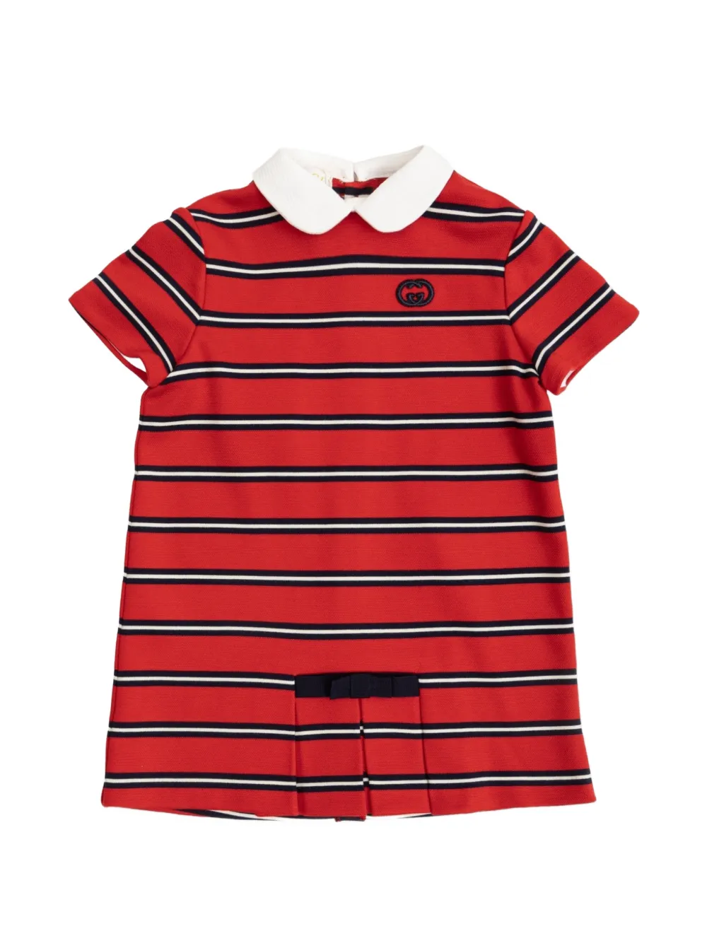 Gucci Kids interlocking g striped dress - Rot