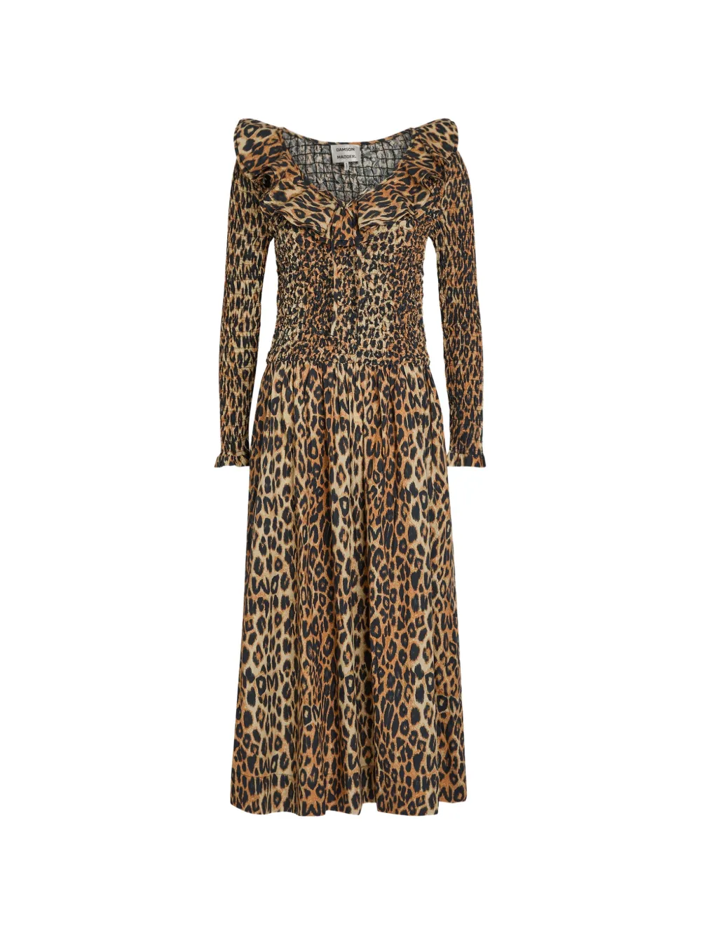 DAMSON MADDER leopard-print ruffled dress - Toni neutri