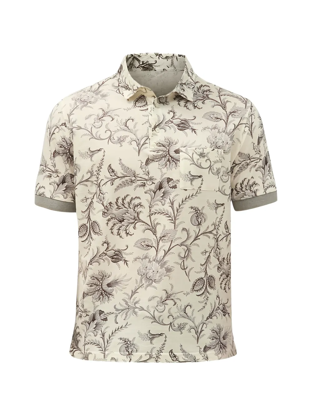 ETRO floral-print pocket polo shirt - Toni neutri