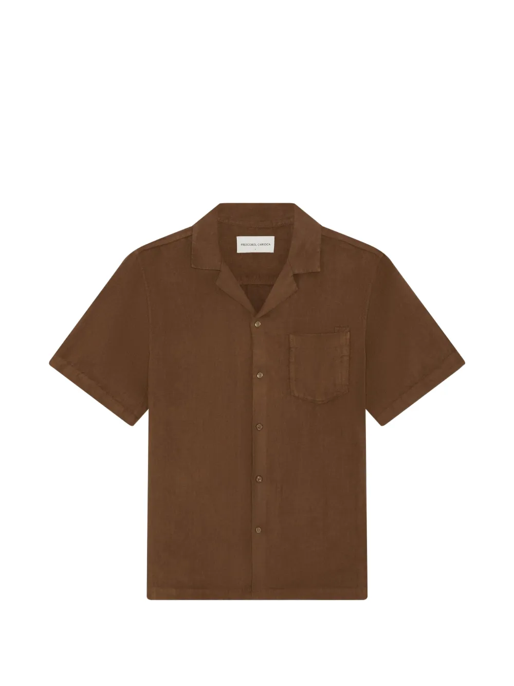 Frescobol Carioca Angelo slub-texture camp-collar shirt - Marrone