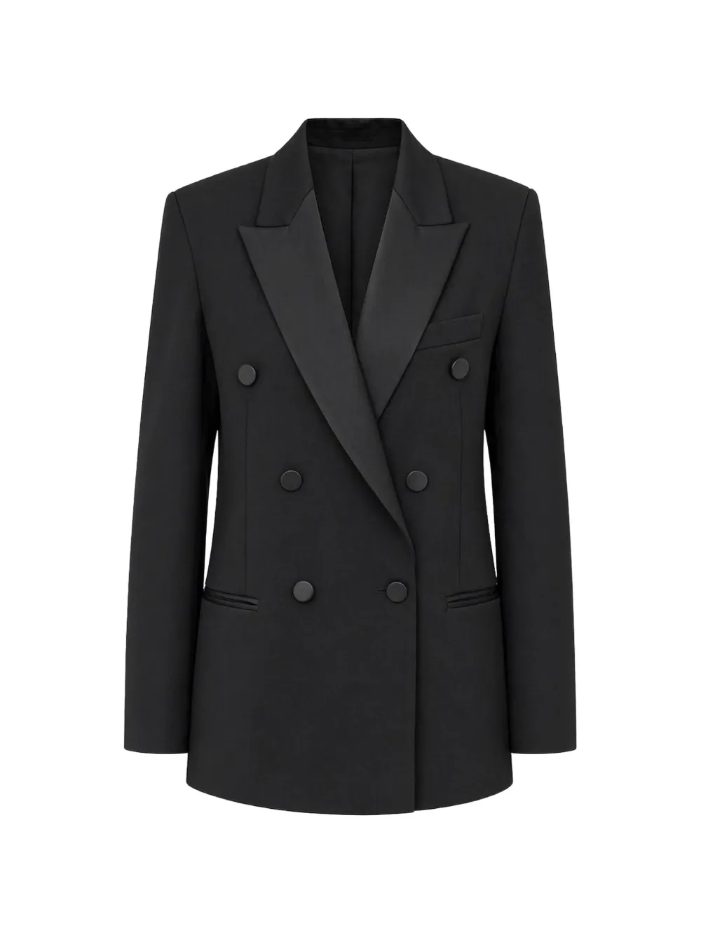 DONDUP double-breasted satin-lapel blazer - Black