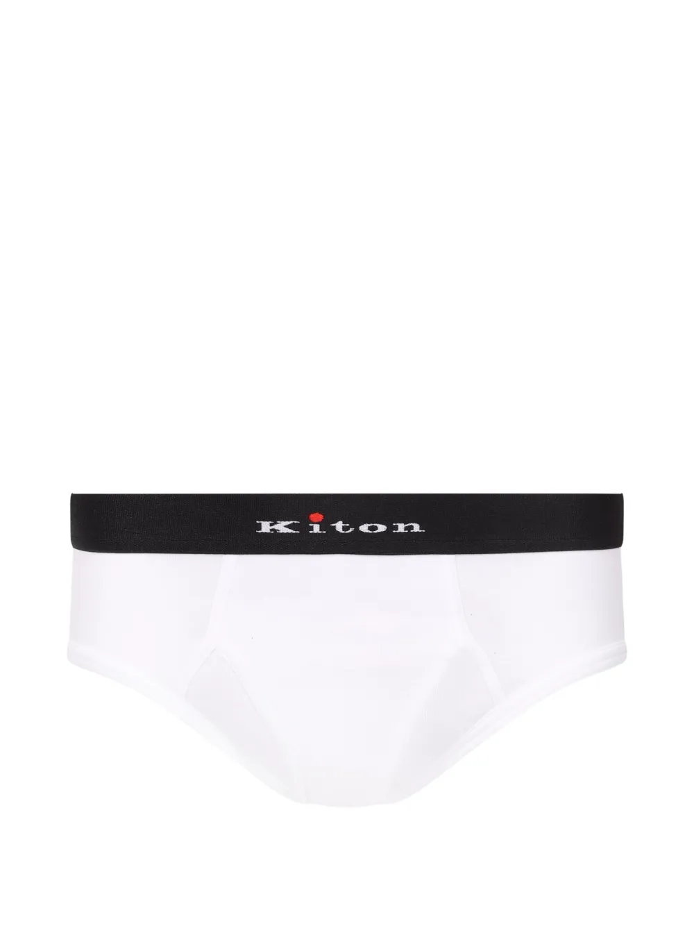 Kiton logo-waistband briefs - Bianco