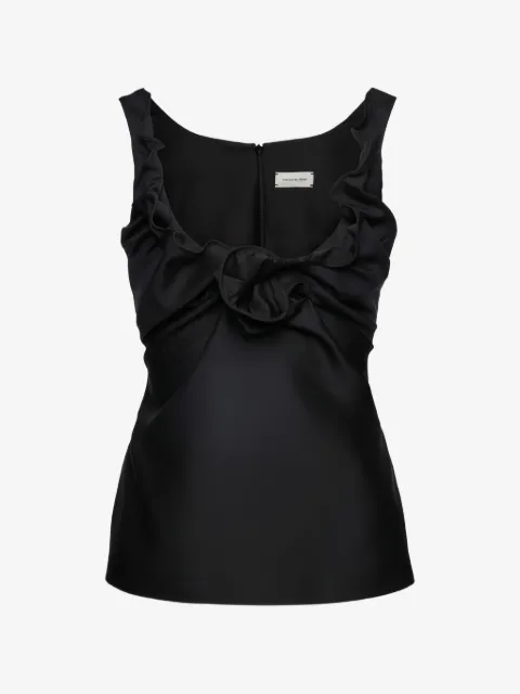 Magda Butrym ruffled floral-appliqué top