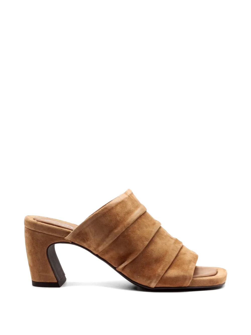 ruched square-toe sandals