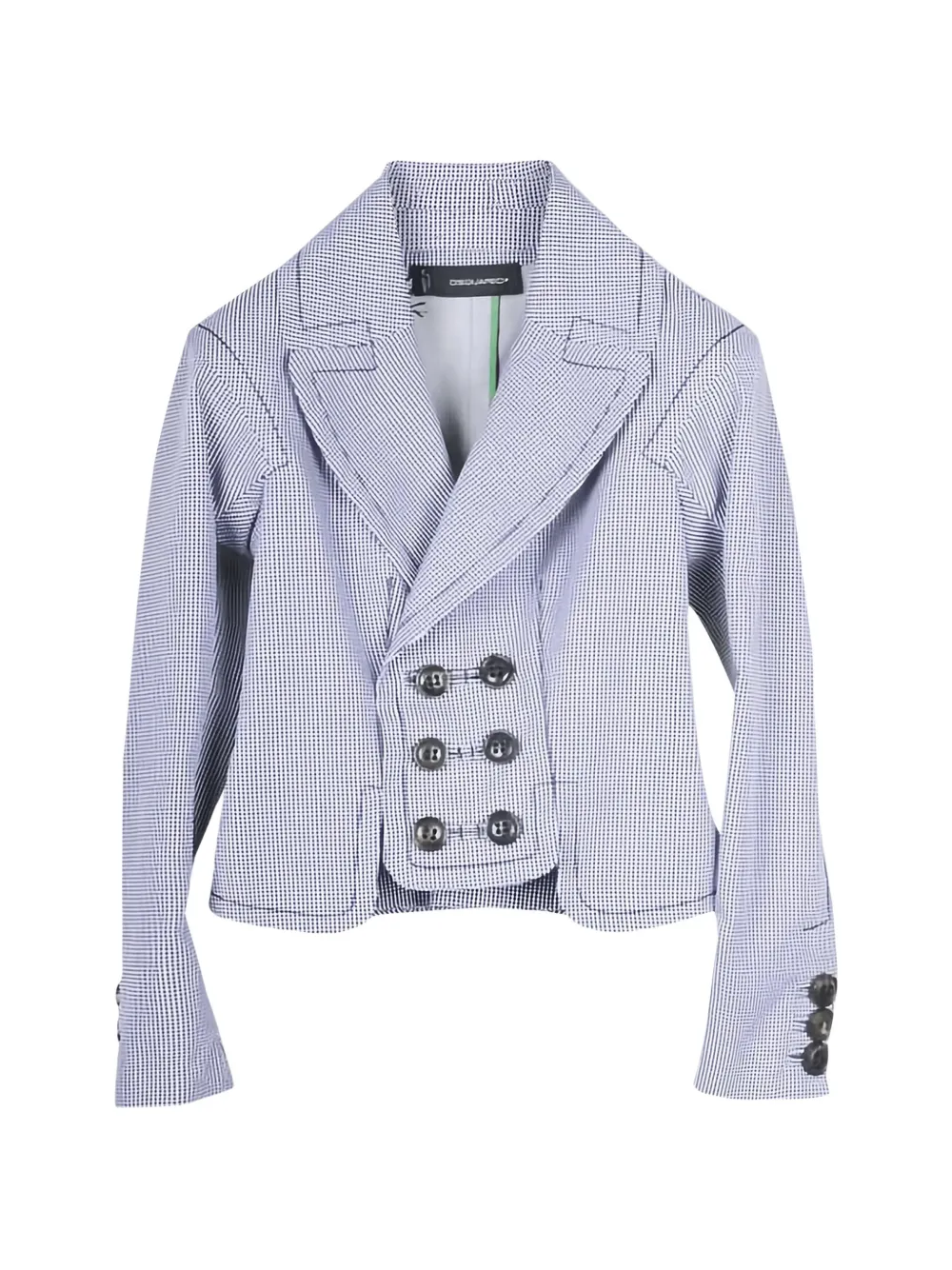 DSQUARED2 houndstooth double-breasted blazer - Bianco
