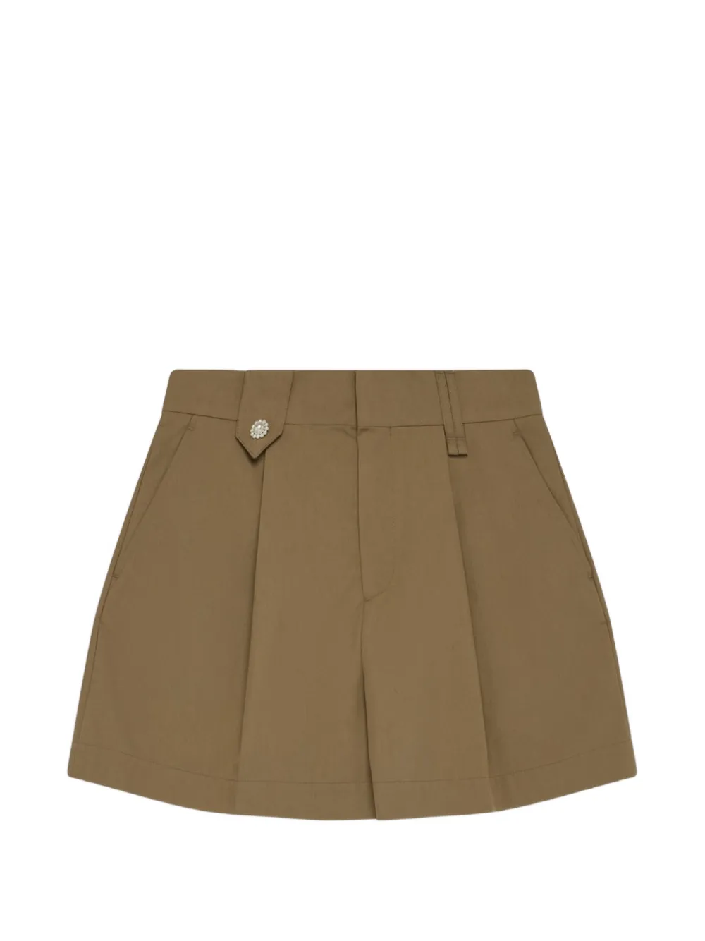 Simone Rocha embellished pleated shorts - Marrone