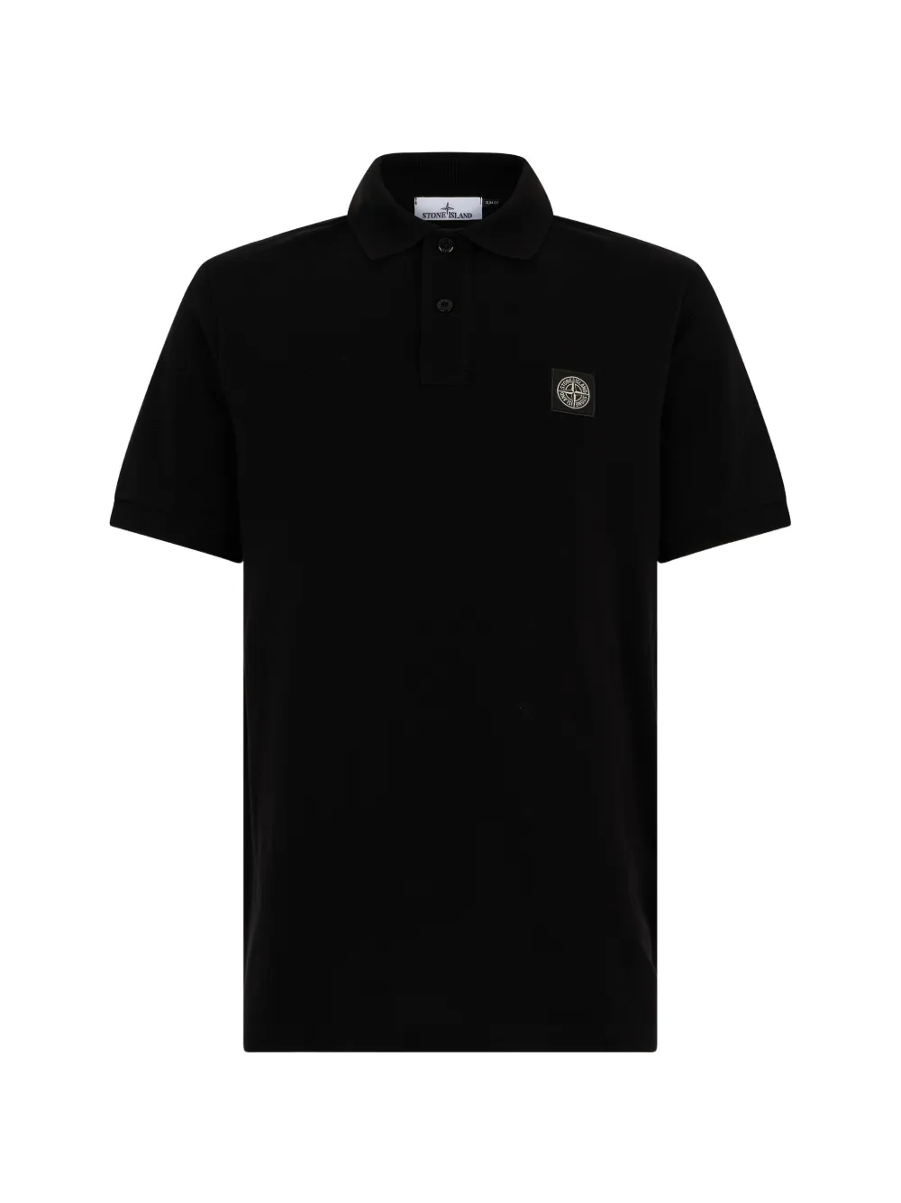 Stone Island logo-patch short-sleeve polo shirt - Nero