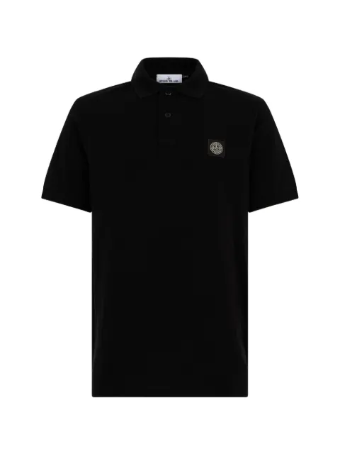 Stone Island logo-patch short-sleeve polo shirt