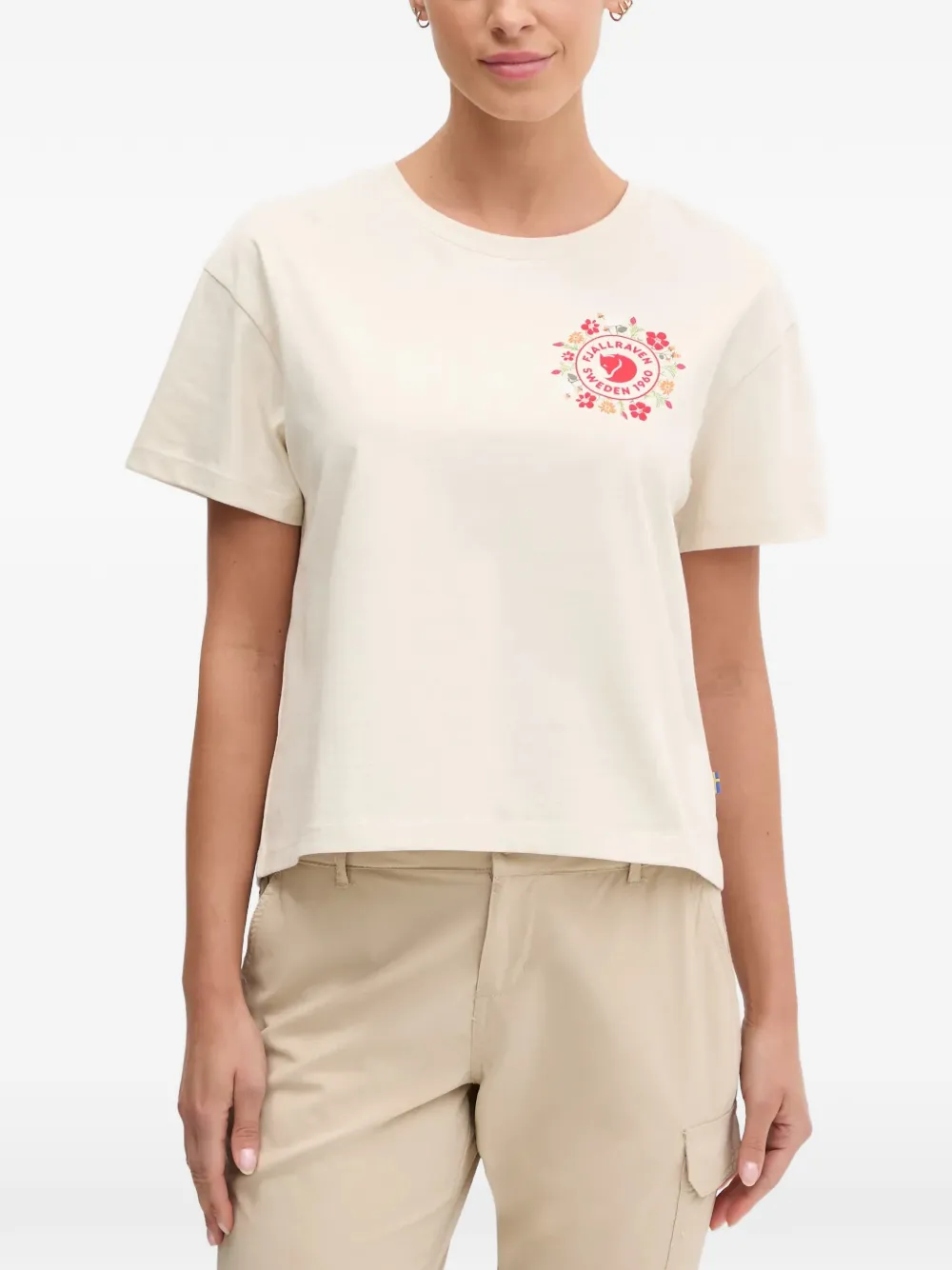 Fjällräven Fjällblomster-logo cotton T-shirt