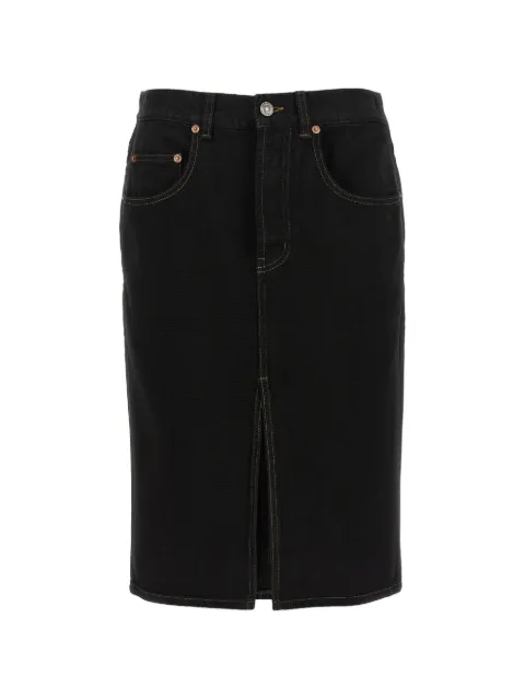 Saint Laurent baggy pencil-nederdel i denim med slids foran