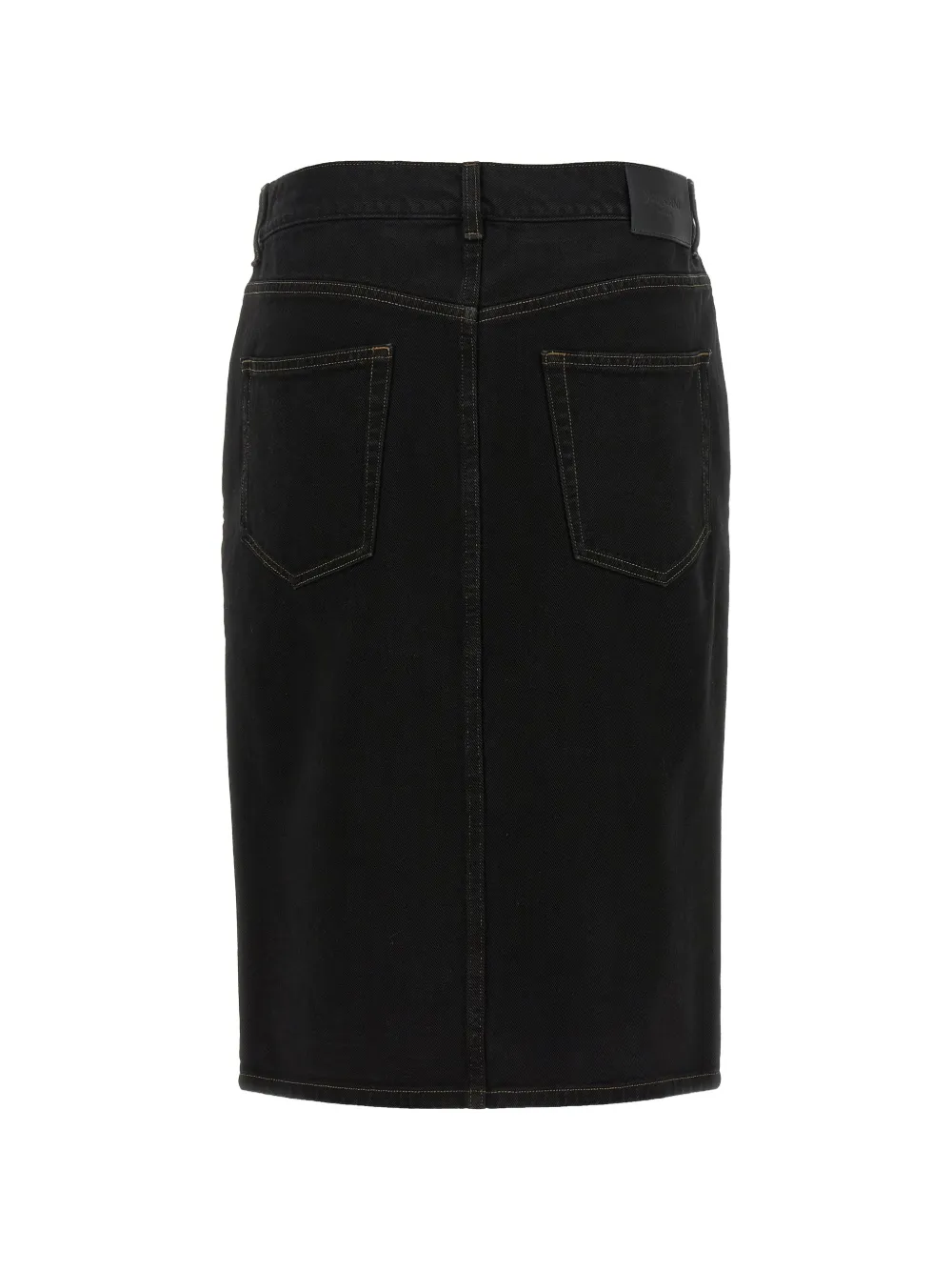 Saint Laurent Baggy denim kokerrok met split Zwart