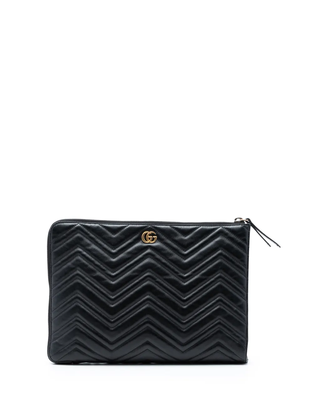 Gucci Pre-Owned 2016-2026 GG Marmont Matelasse Leather Portfolio clutch bag - Nero