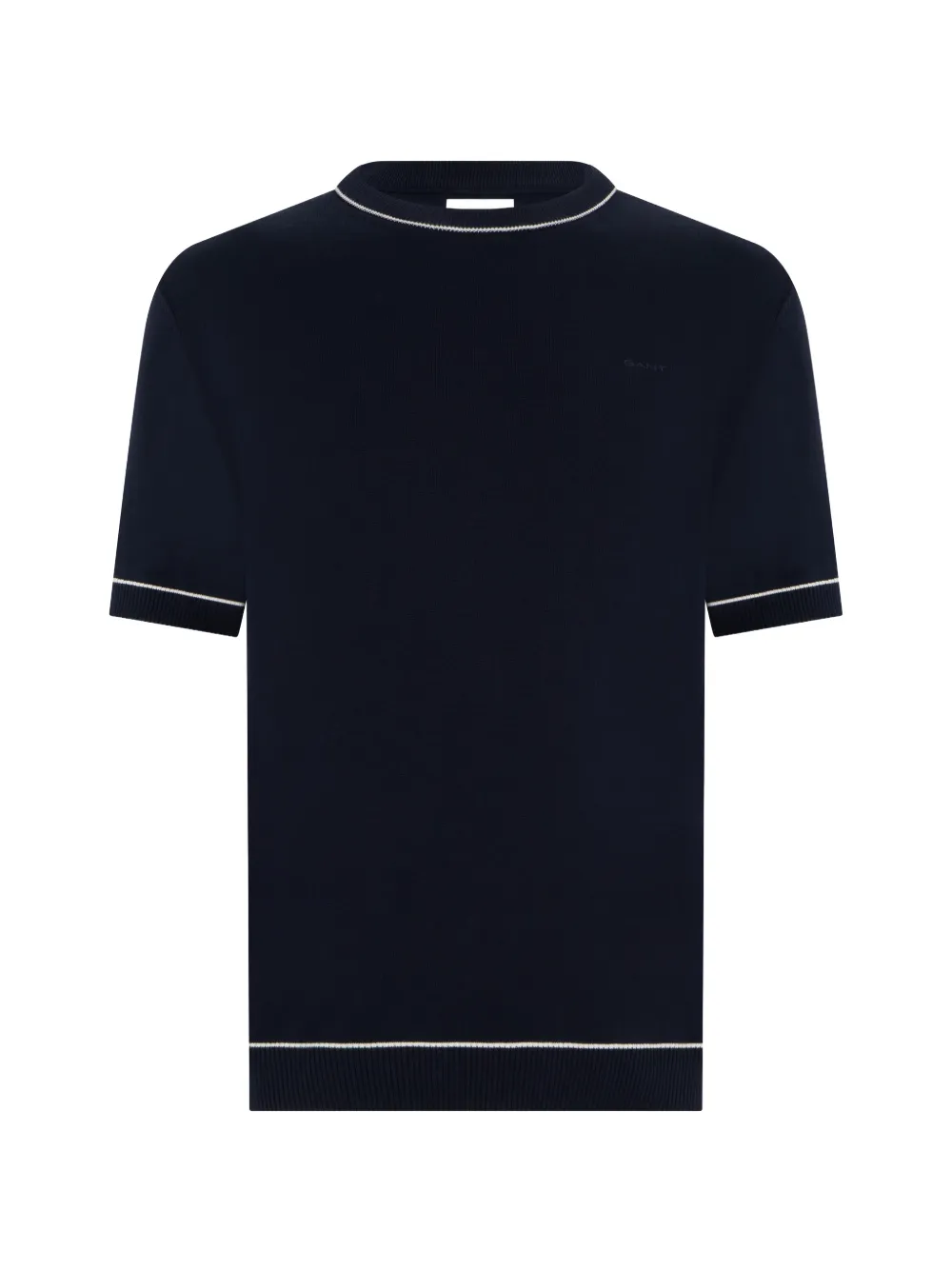 Gant contrast-trim short-sleeve sweater - Blau