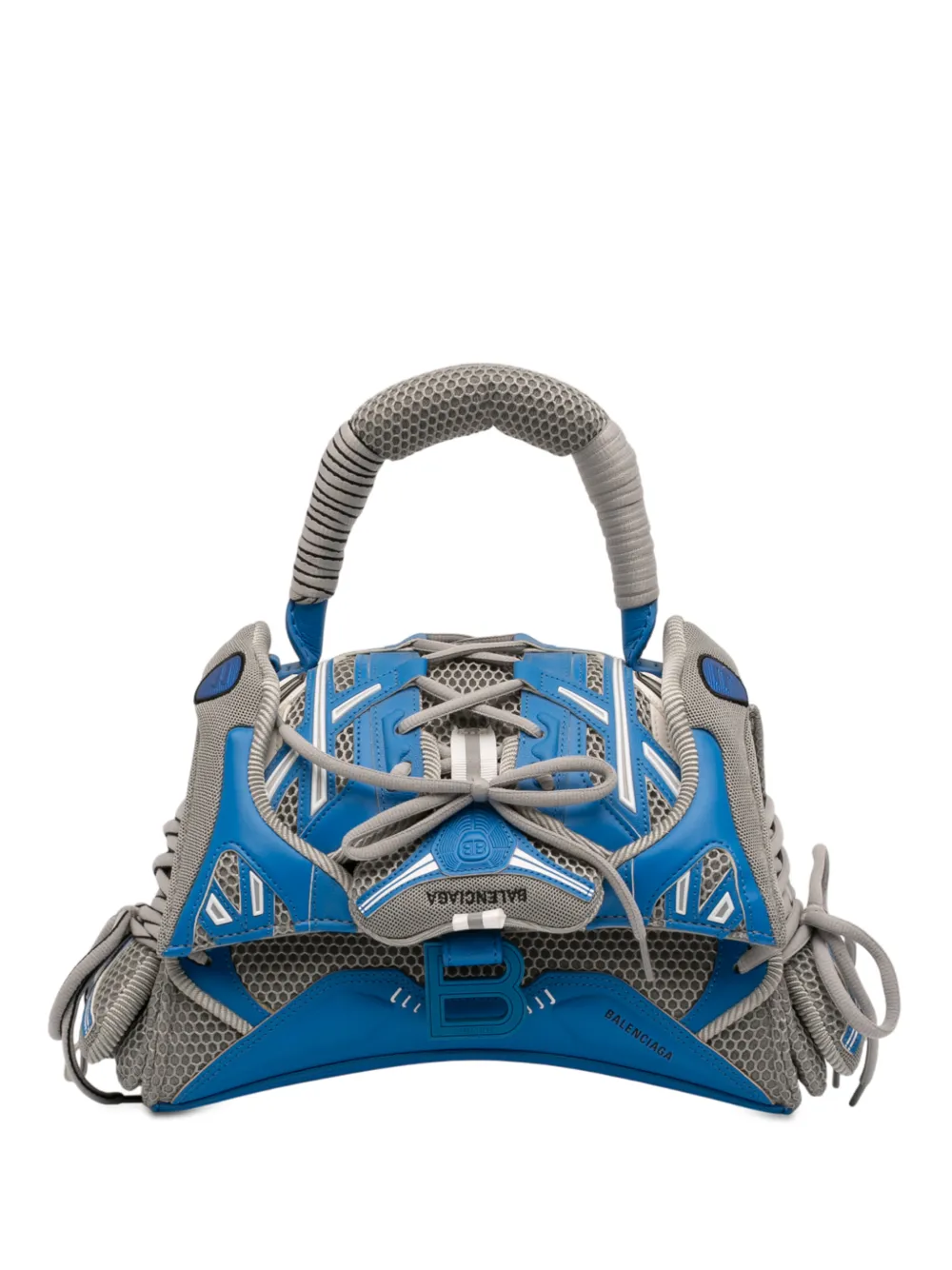 Balenciaga Pre-Owned 2010-2025 Small Faux Leather and Mesh Sneakerhead Top Handle Bag satchel - Grigio