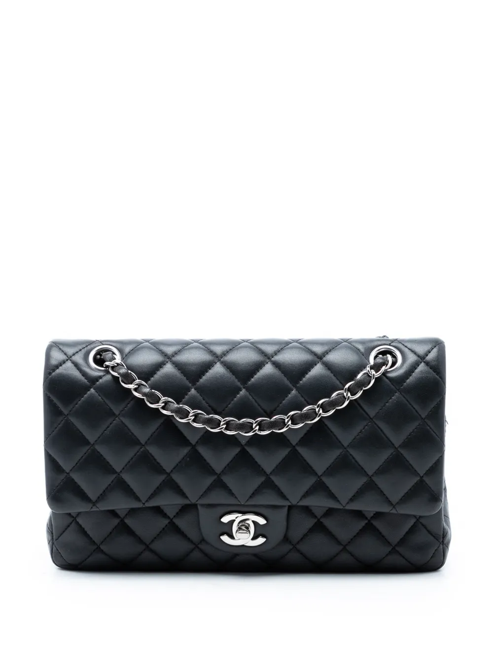 CHANEL Pre-Owned 2015-2016 Medium Classic Lambskin Double Flap shoulder bag - Black
