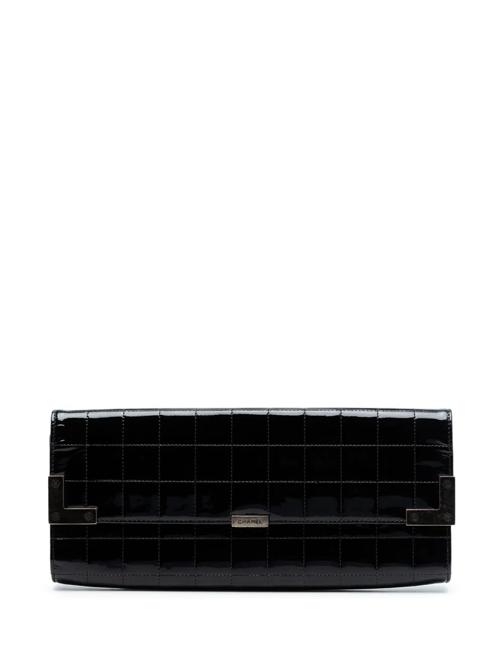 CHANEL Pre-Owned 2002-2003 Chocolate Bar Patent clutch bag - Nero