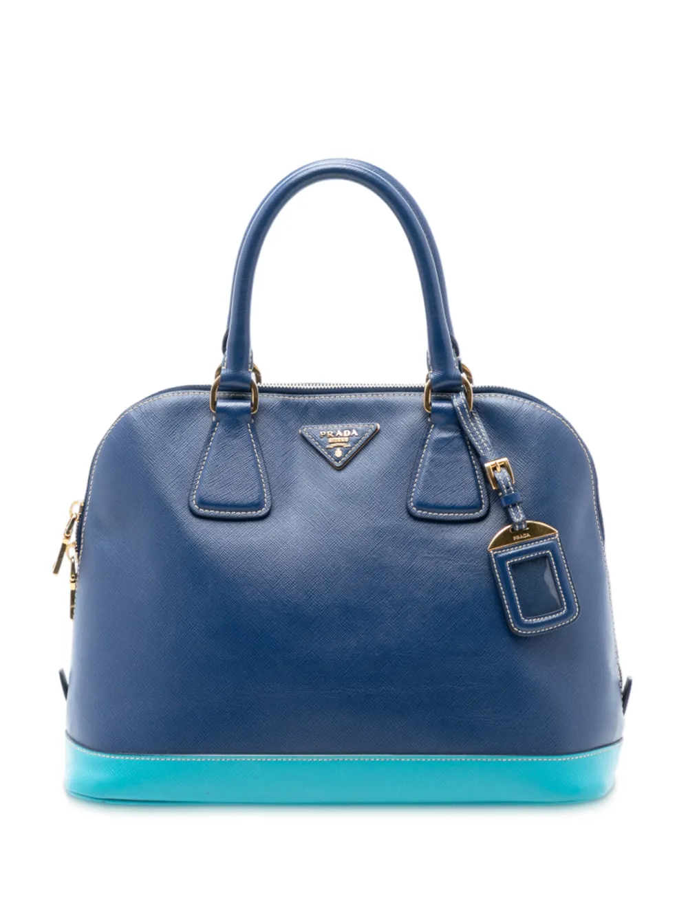 Prada Pre-Owned 2013-2025 Bicolor Saffiano Lux Promenade Dome handbag - Blu