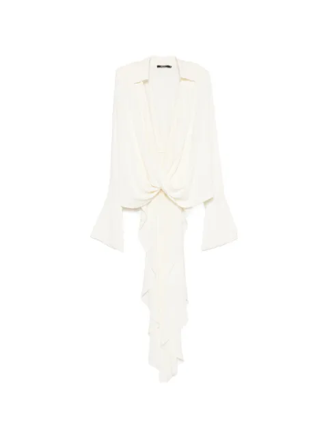Amen draped asymmetric-hem dress