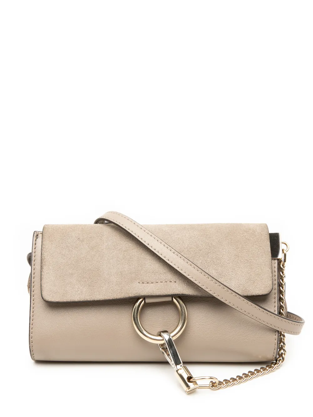 Chloé Pre-Owned 2017 Mini Calfskin and Suede Faye Chain crossbody bag - Marrone