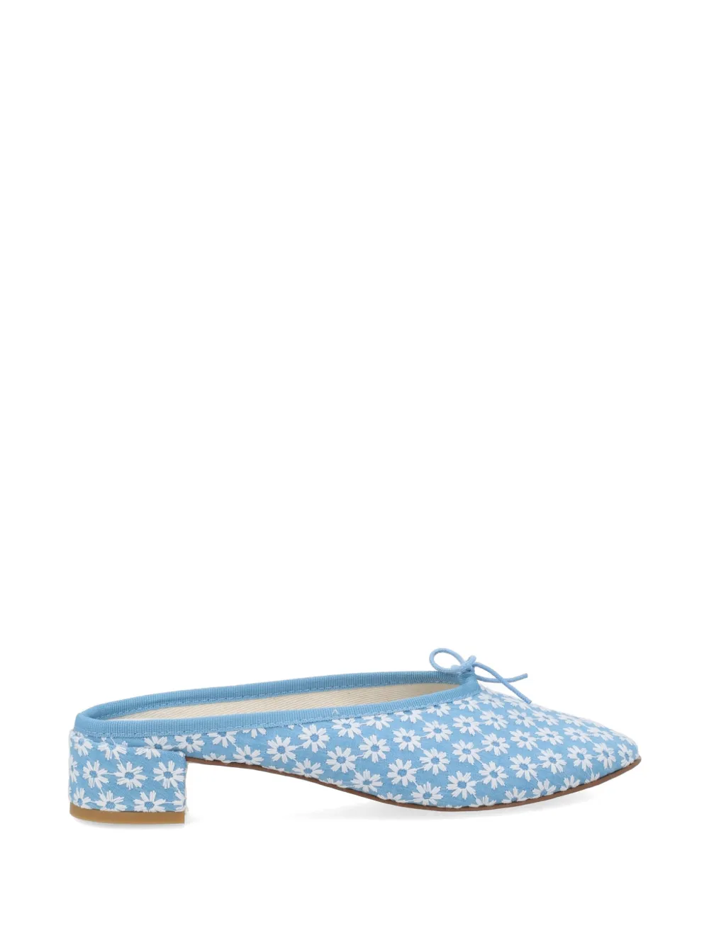 Repetto Camille floral-print bow-detail mules - Blu