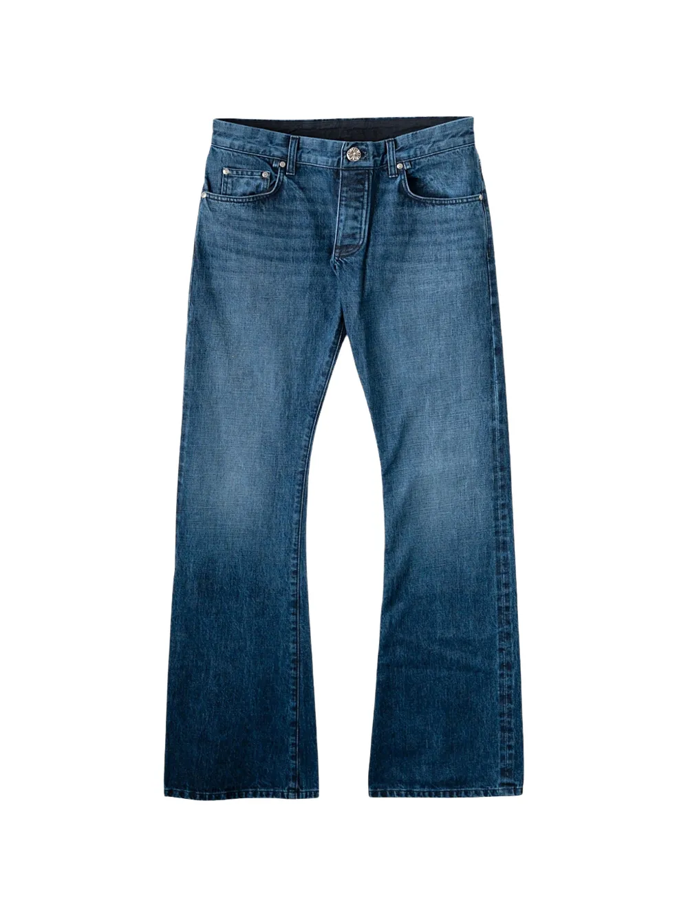 Chrome Hearts FU low-rise flare jeans - Blu