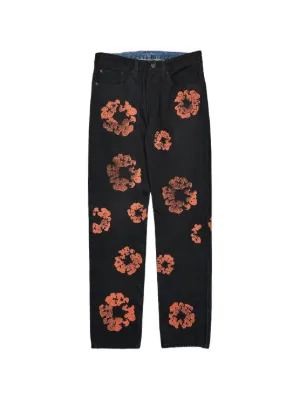 Denim Tears Calça Jeans x Levi's Cotton Wreath-print 