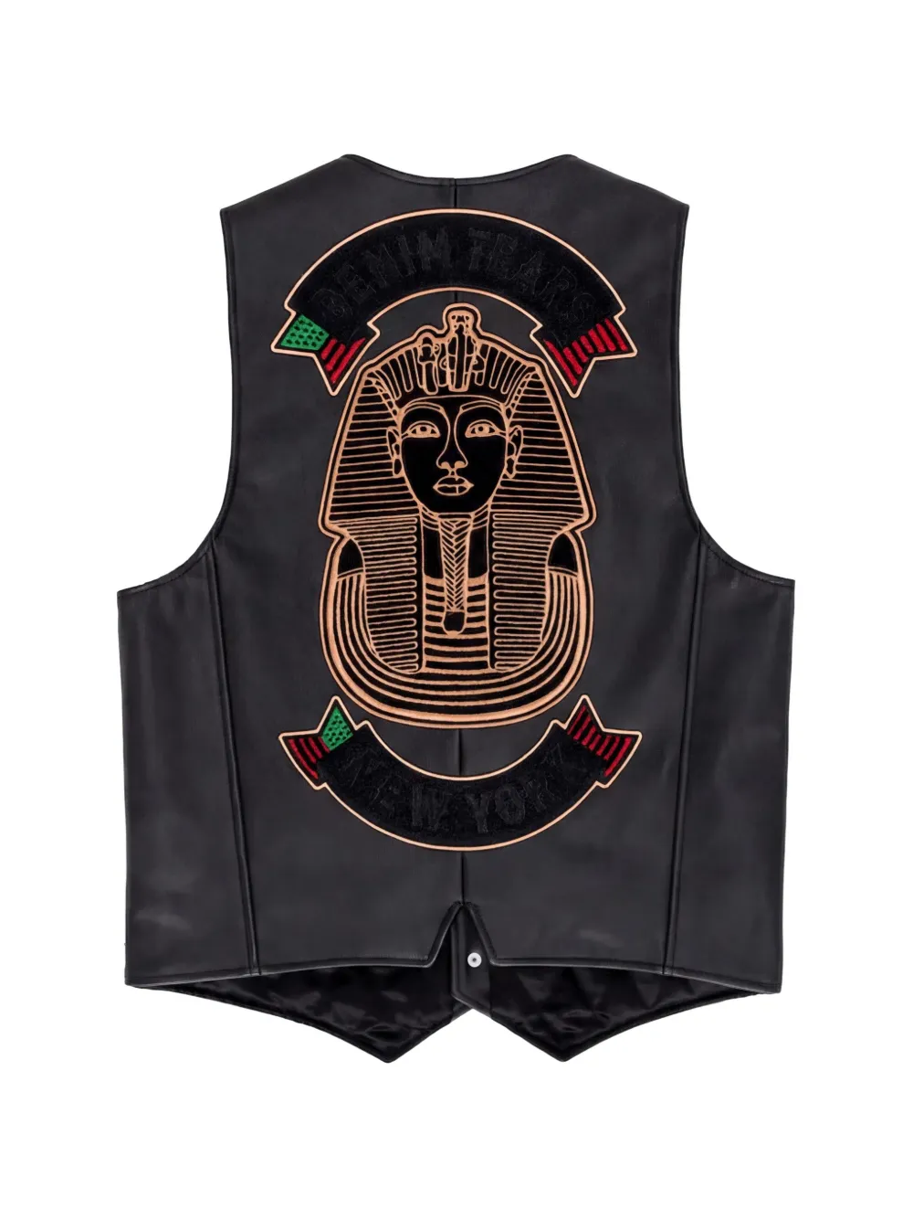 Denim Tears Tracy s King Tut leather waistcoat Zwart