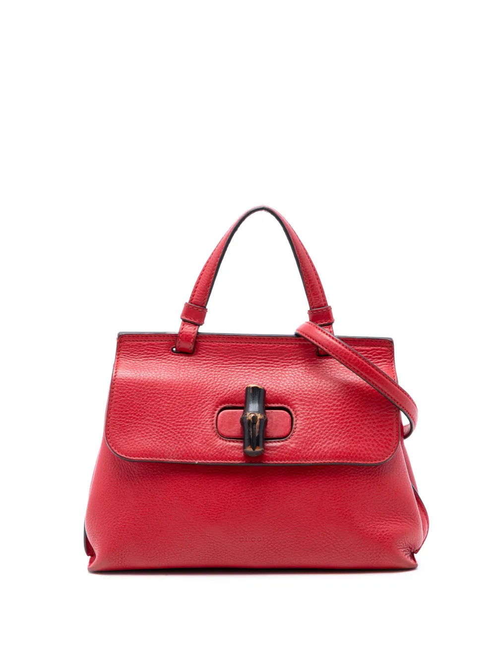 Gucci Pre-Owned 2000-2015 Small Leather Bamboo Daily satchel - Rosso