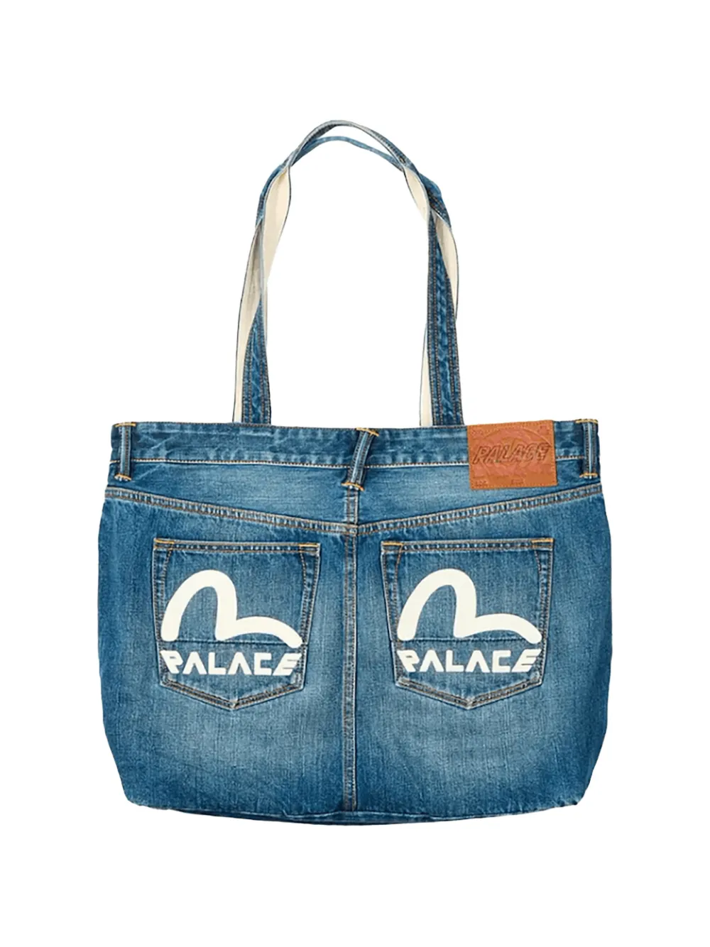 Palace x Evisu logoprint denim shopper Blauw