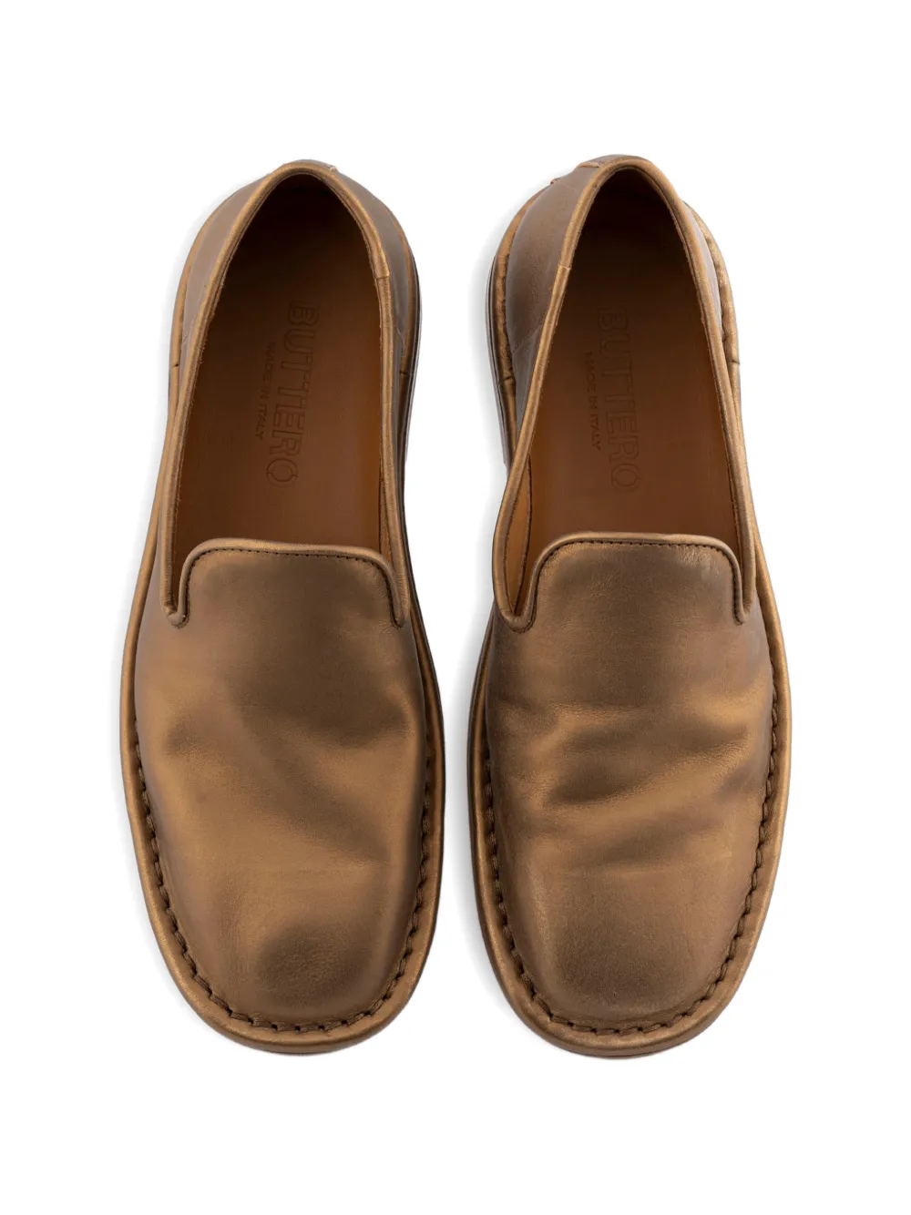 Buttero Ercole metallic leren slippers Goud