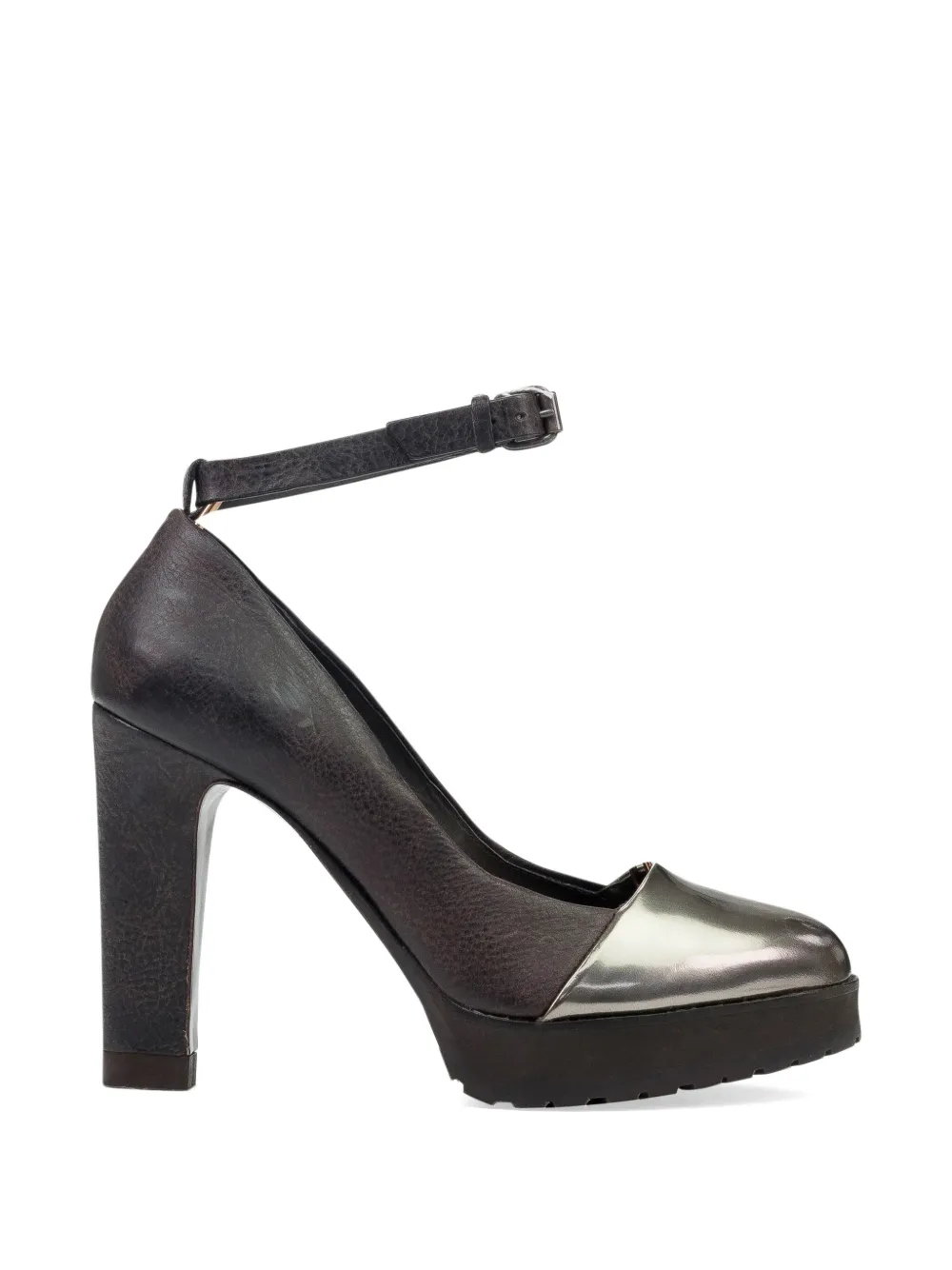Brunello Cucinelli metallic-cap ankle-strap pumps Bruin