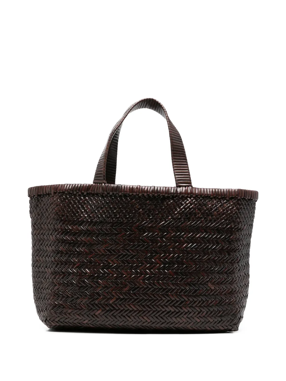 Manebi medium New Sunset woven leather tote bag - Marrone