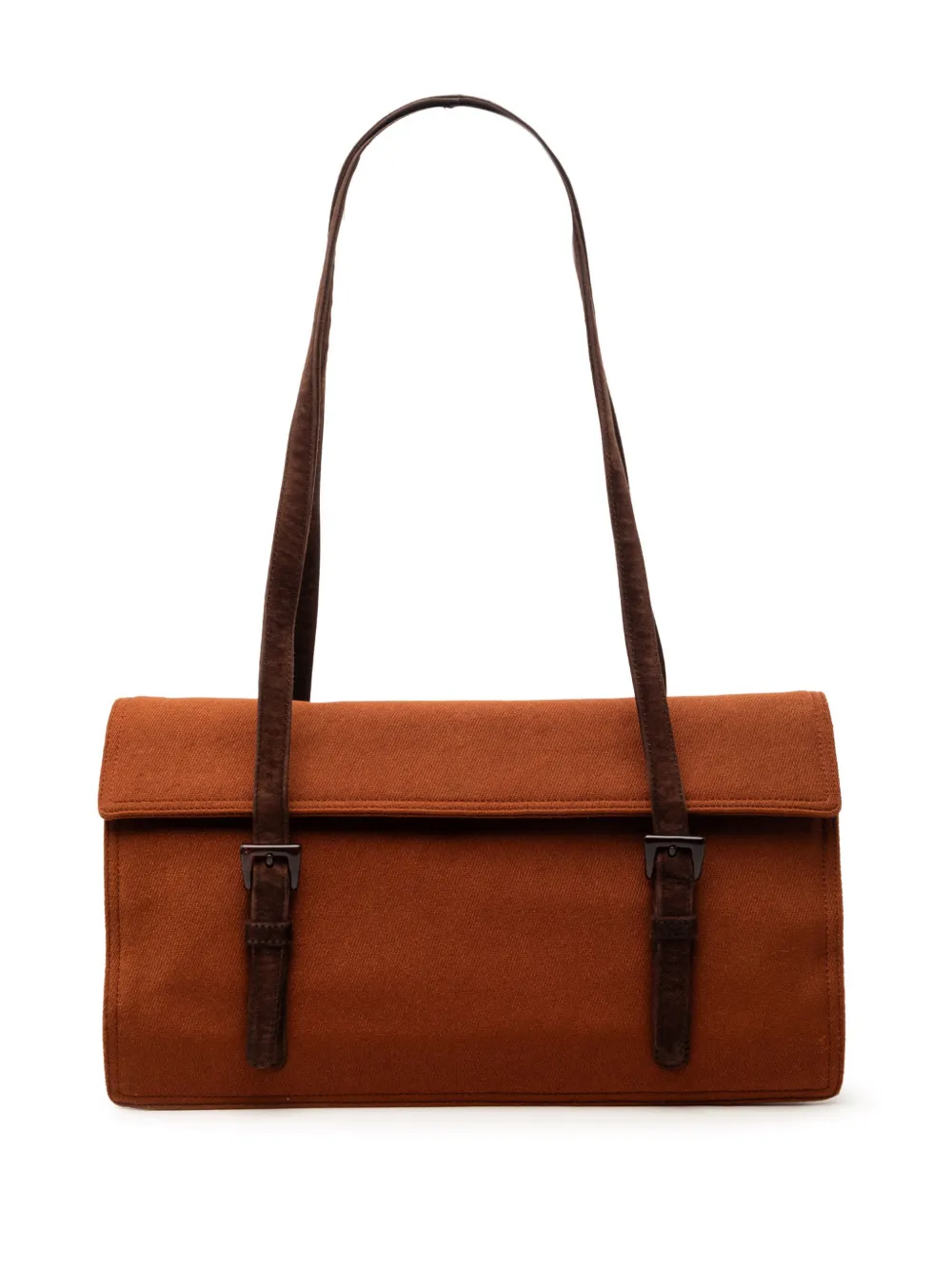 Prada 2010-2026 Schultertasche mit Scamosciato-Borte in Braun