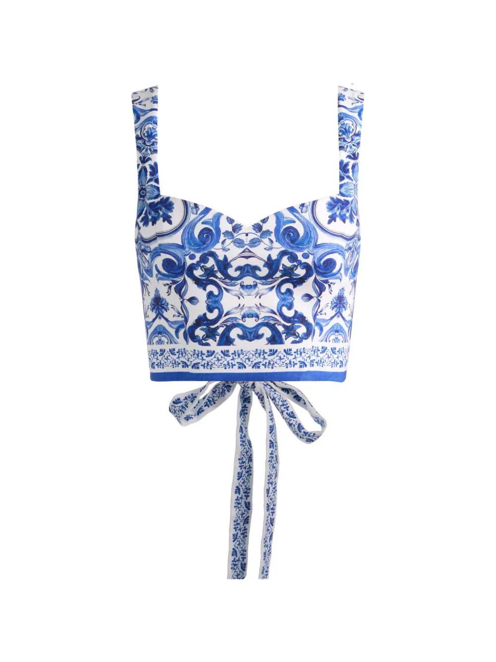 alice + olivia Miriam sweetheart cropped top - Bianco