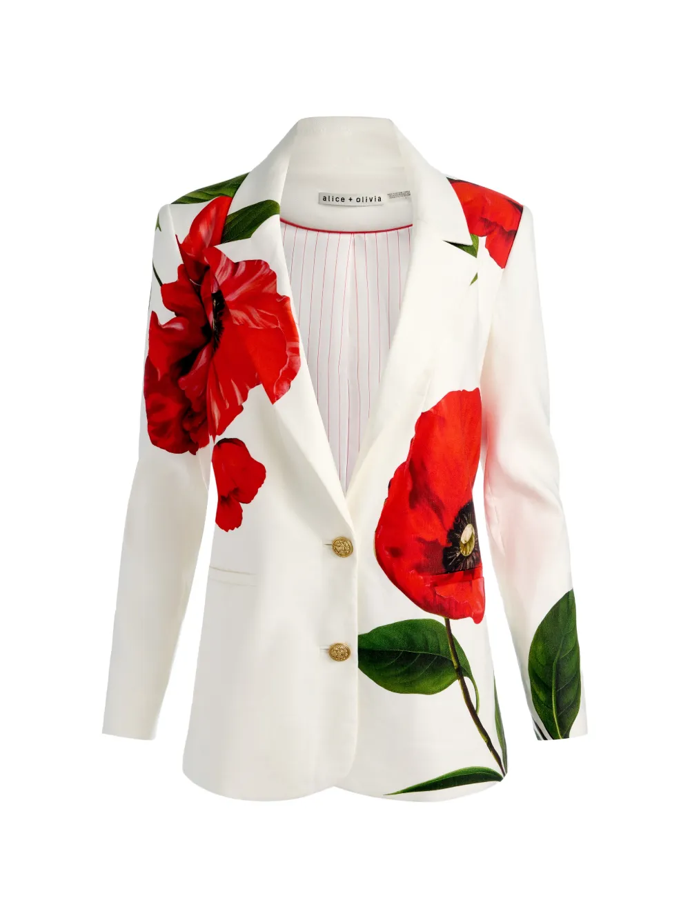 alice + olivia Elna floral-print notched-lapels blazer - Bianco