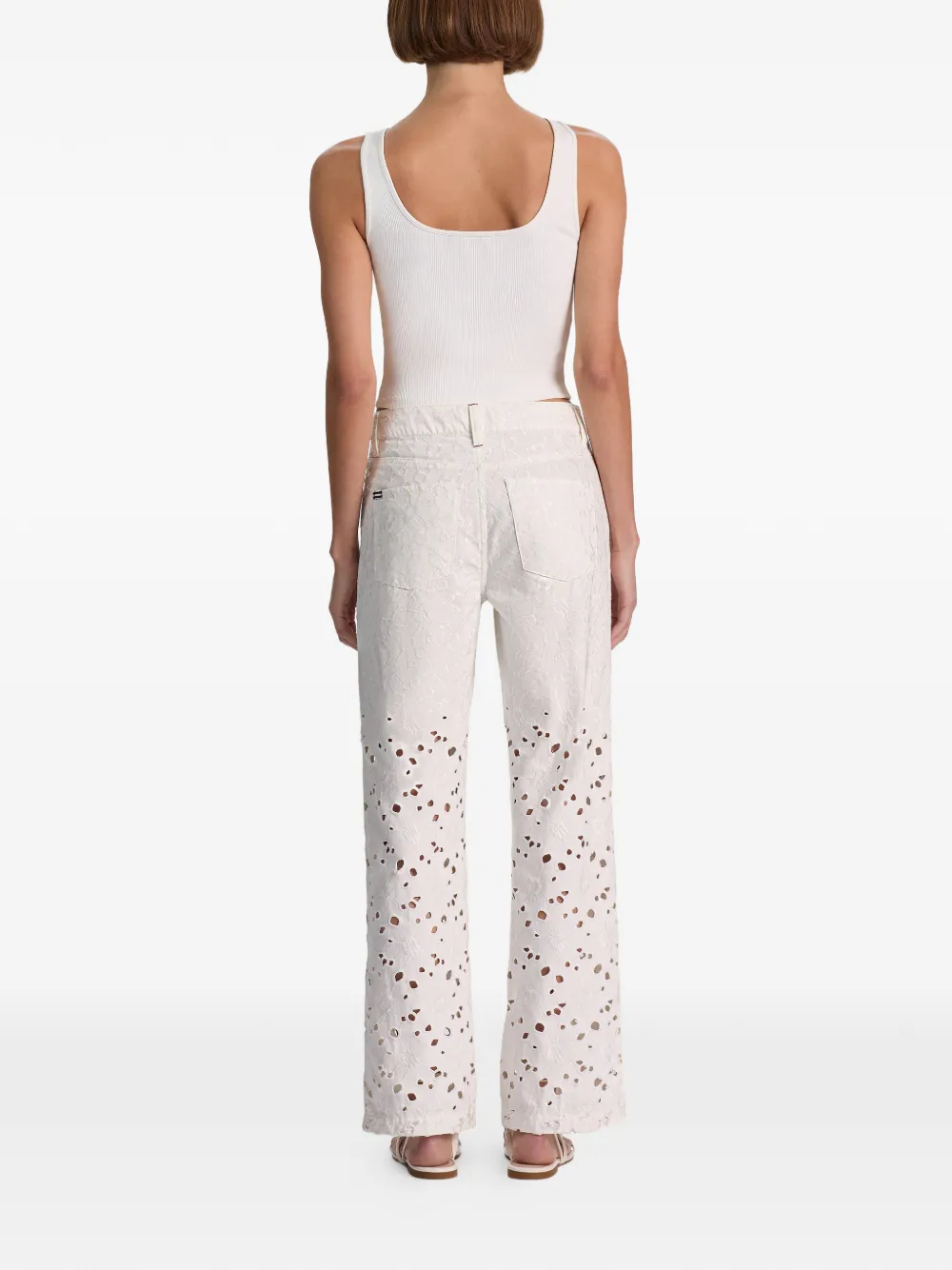 alice + olivia Chic straight jeans met uitgesneden details Wit