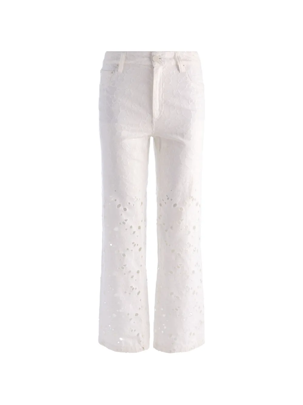 alice + olivia Chic laser-cut straight-leg jeans - Toni neutri