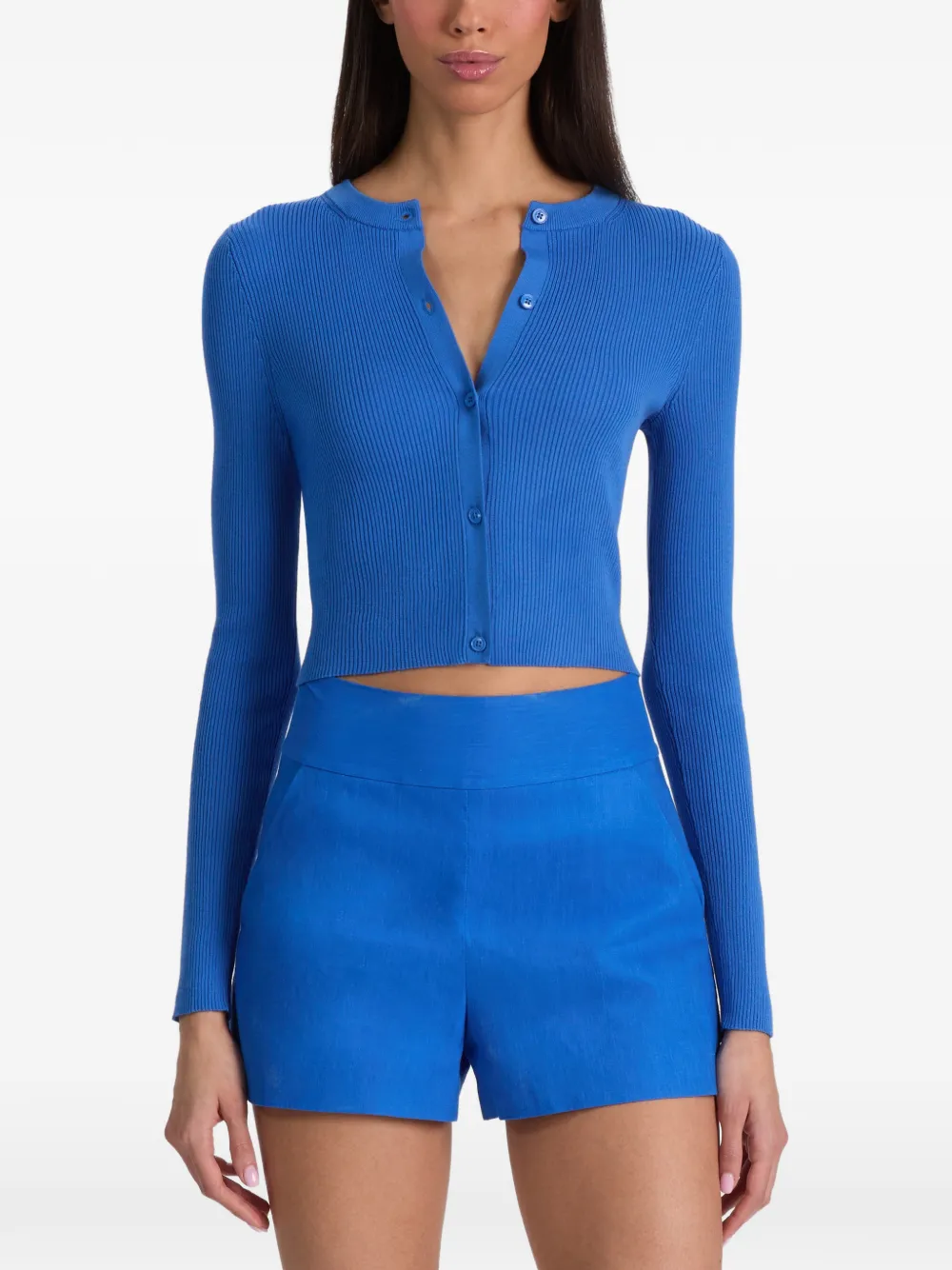 alice + olivia Carson ribgebreid vest Blauw