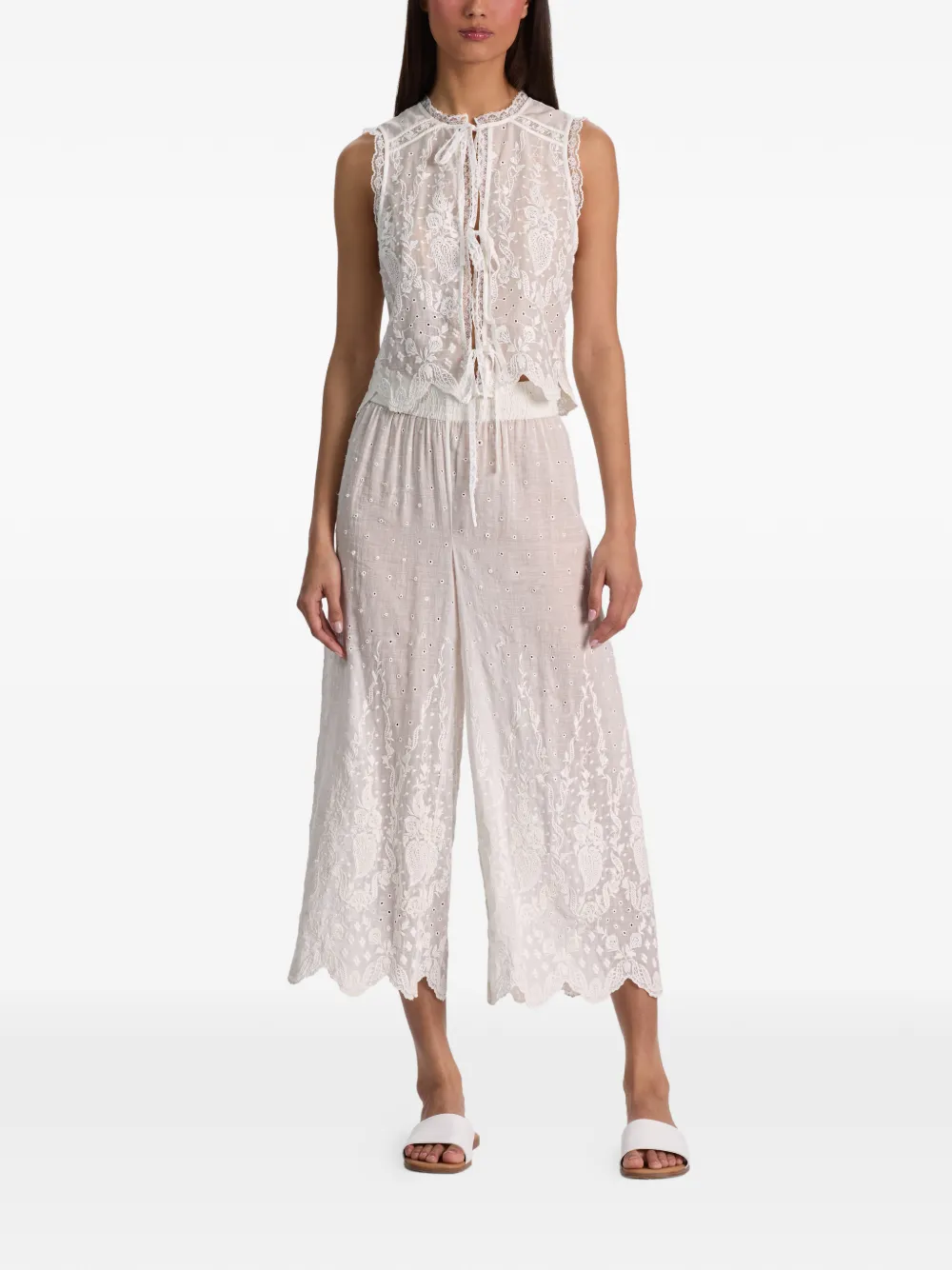 alice + olivia Elba pull-on broek met borduurwerk Wit