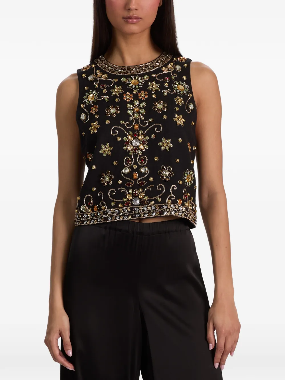 alice + olivia Amal tanktop verfraaid met kristallen Zwart