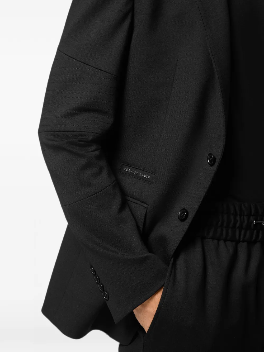 Philipp Plein Fleece blazer set Zwart
