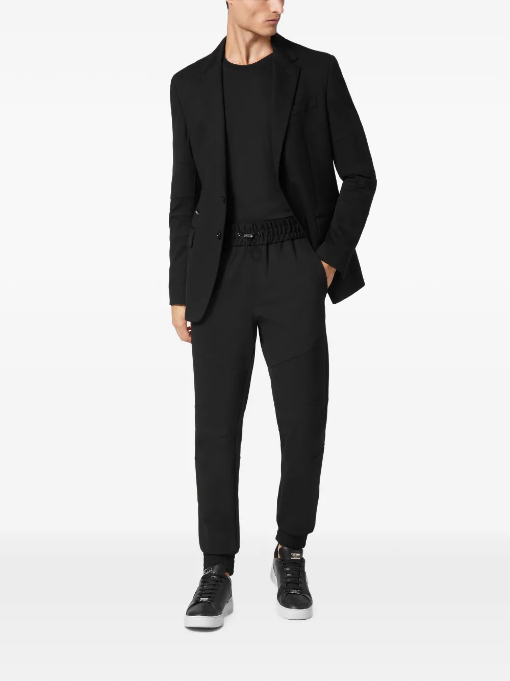 Philipp Plein Fleece blazer set Zwart