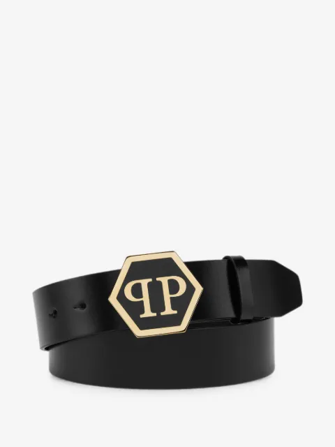 Philipp Plein leather belt Hexagon