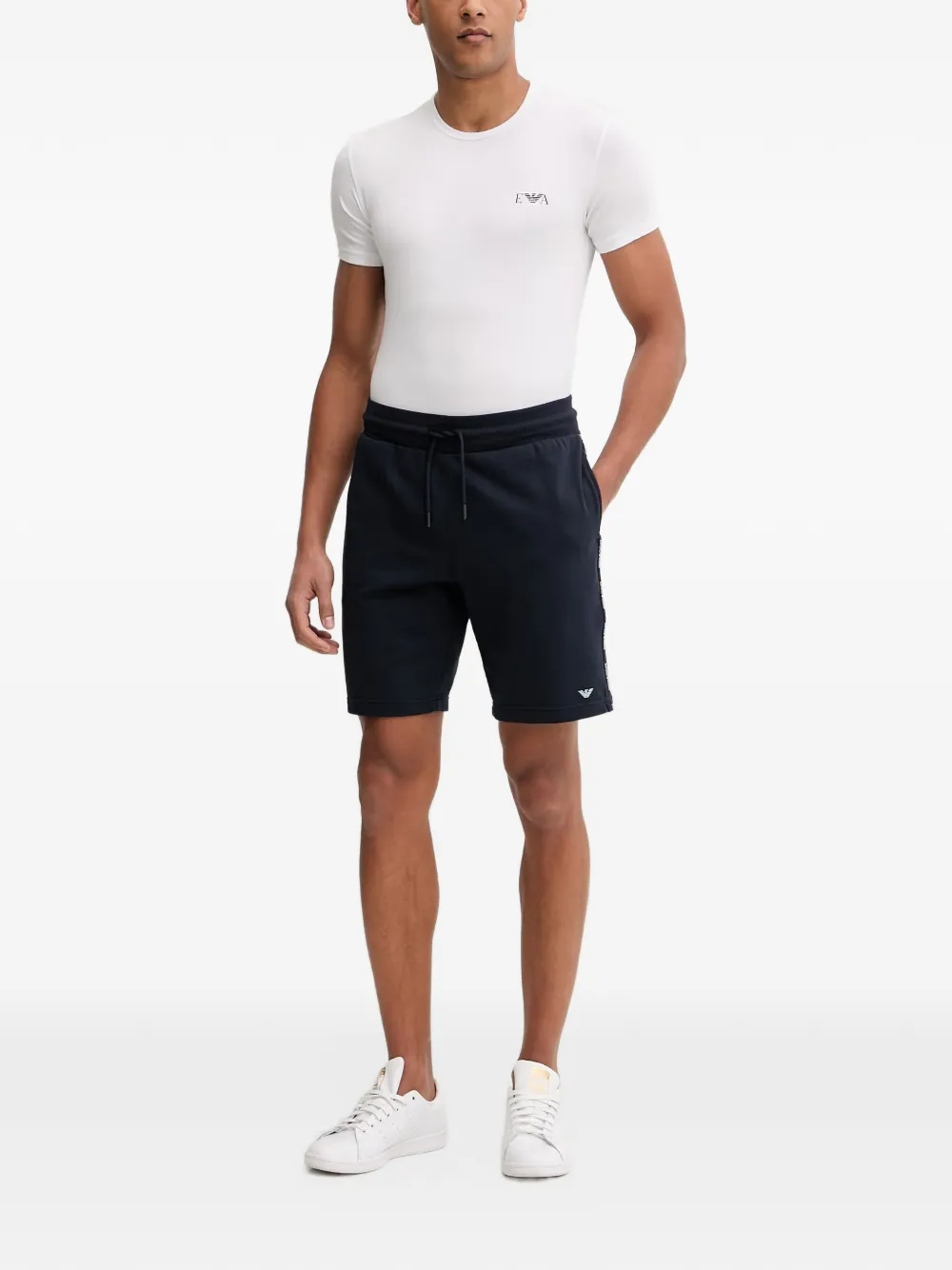 Emporio Armani Twee jersey T-shirts met opvallend monogramlogo Wit