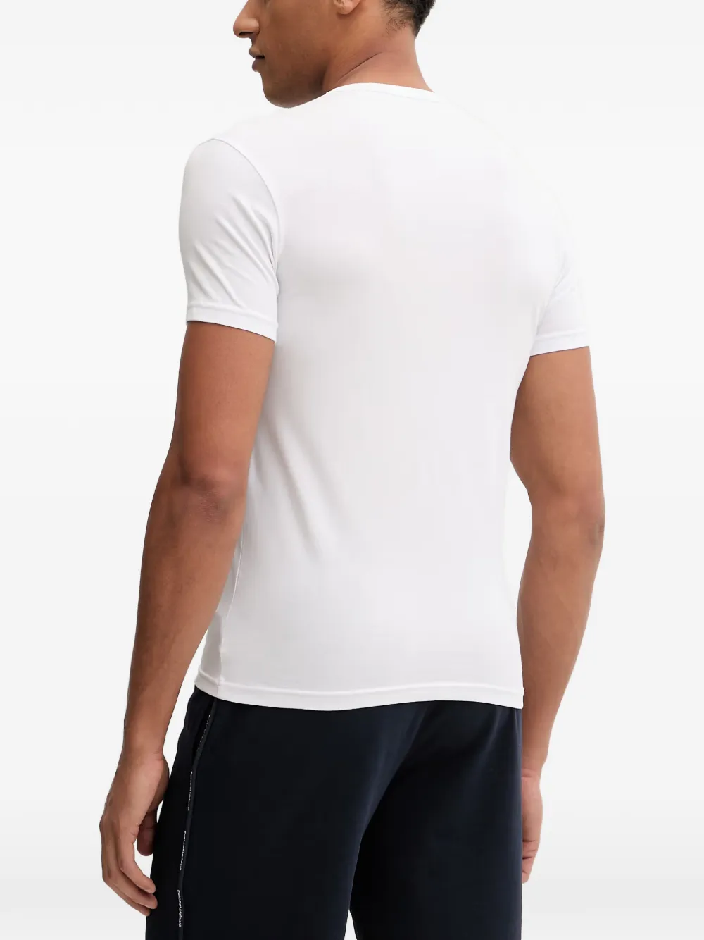 Emporio Armani Twee jersey T-shirts met opvallend monogramlogo Wit