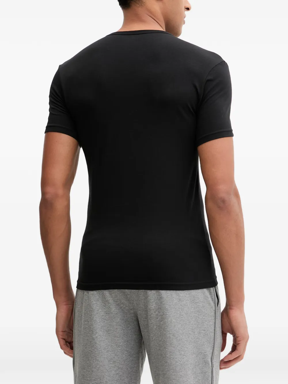 Emporio Armani Twee jersey T-shirts met opvallend monogramlogo Zwart