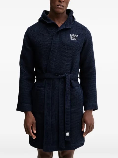 CR7 CRISTIANO RONALDO waffle-knit hooded bath robe