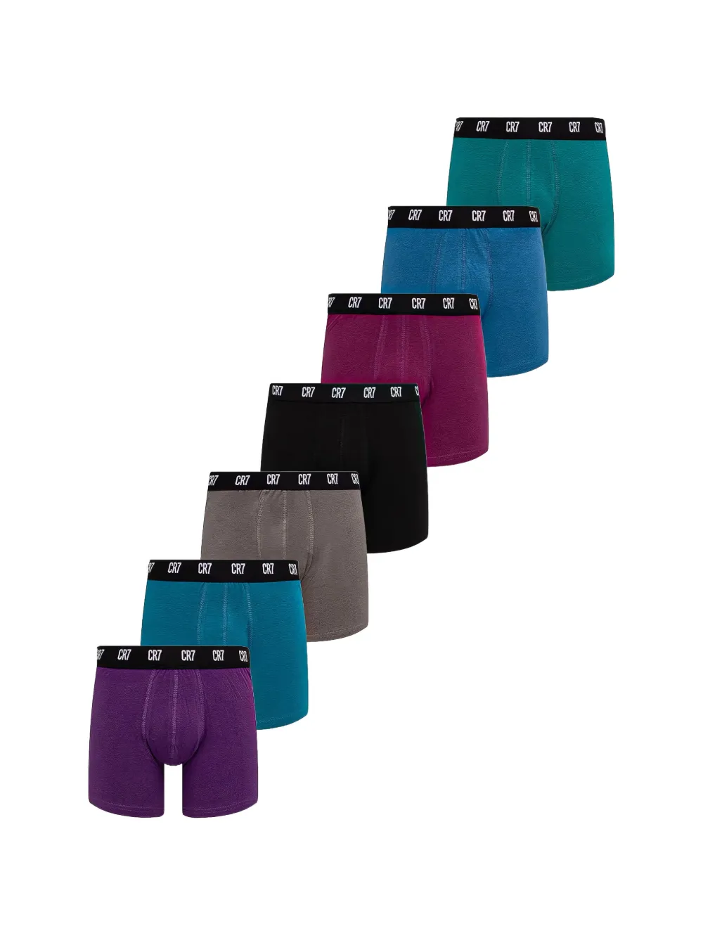 CR7 CRISTIANO RONALDO lot de 7 boxers à taille à logo - Bleu