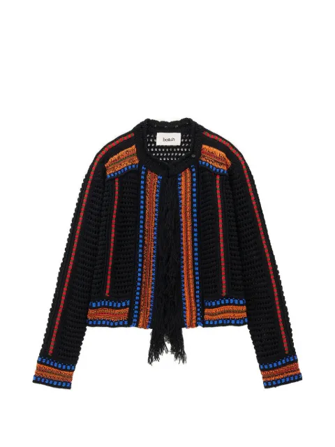 Ba&Sh Bianca fringe-trimmed crochet-knit cardigan