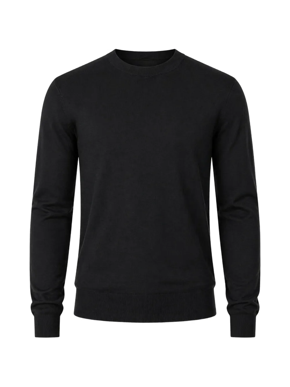 crew-neck fine-knit sweater
